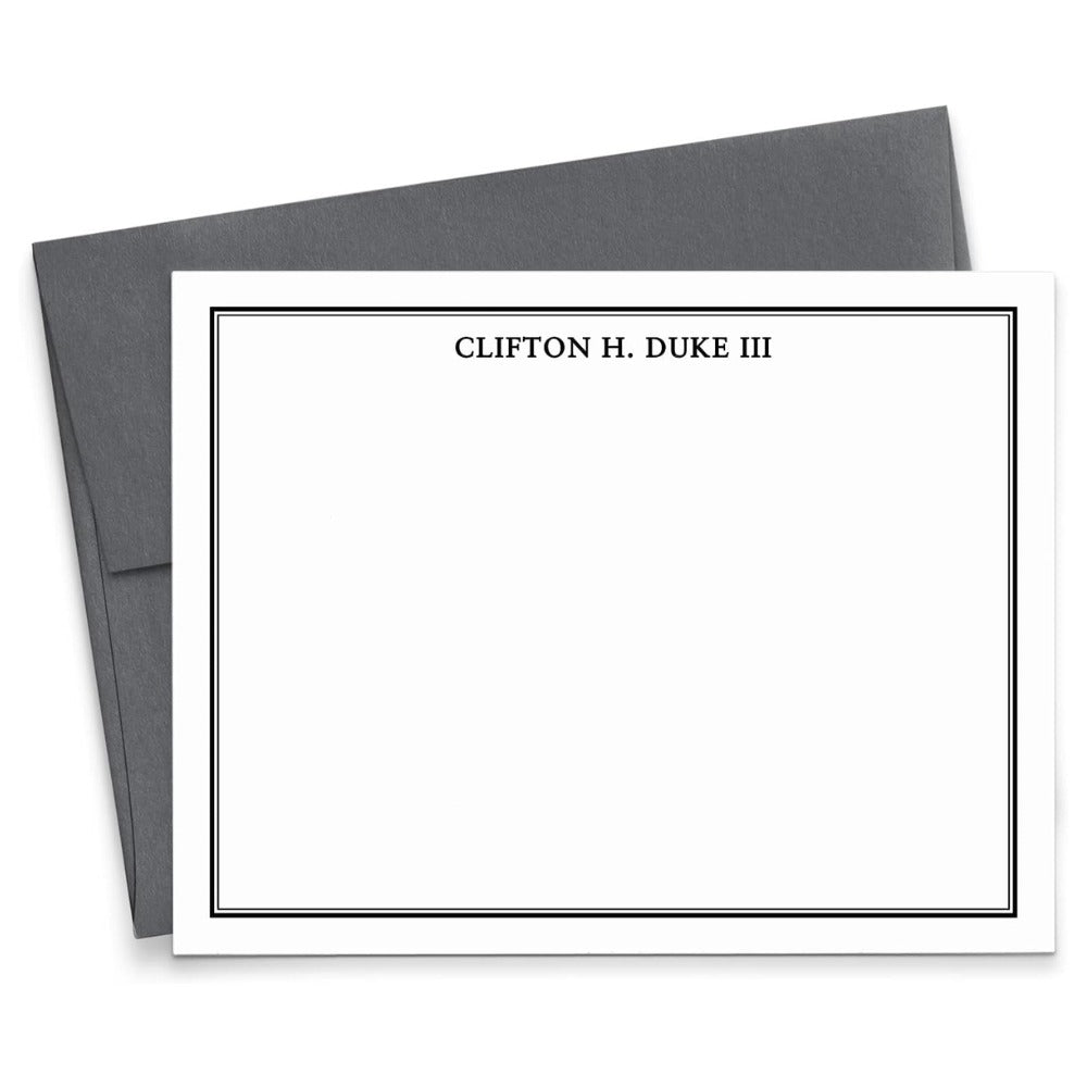 Modern Pink Paper Personalized Men's Stationery Set – Custom Note Cards & Thank You Notes