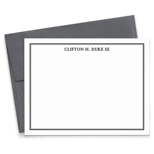 Modern Pink Paper Personalized Men's Stationery Set – Custom Note Cards & Thank You Notes