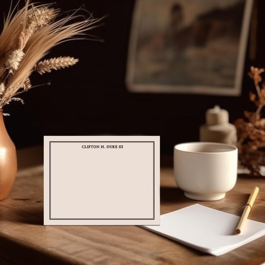 Modern Pink Paper Personalized Men's Stationery Set – Custom Note Cards & Thank You Notes